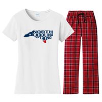 North Carolina Strong With Nc State And Love North Carolina Women's Flannel Pajama Set