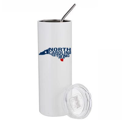 North Carolina Strong With Nc State And Love North Carolina Stainless Steel Tumbler