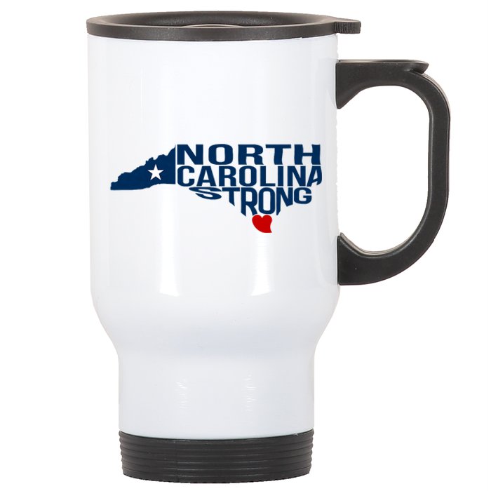 North Carolina Strong With Nc State And Love North Carolina Stainless Steel Travel Mug