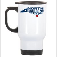 North Carolina Strong With Nc State And Love North Carolina Stainless Steel Travel Mug