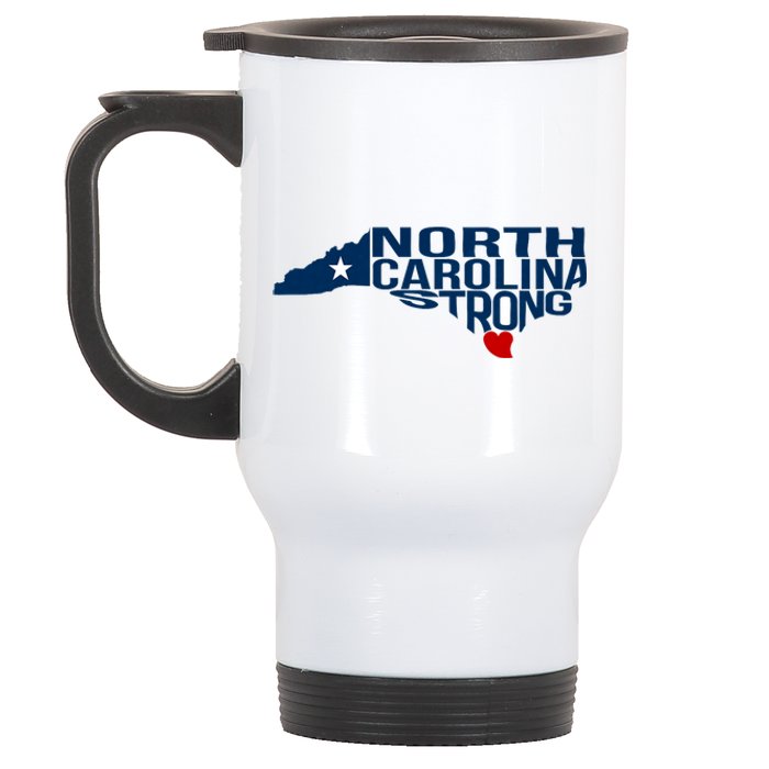 North Carolina Strong With Nc State And Love North Carolina Stainless Steel Travel Mug