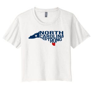 North Carolina Strong With Nc State And Love North Carolina Women's Crop Top Tee