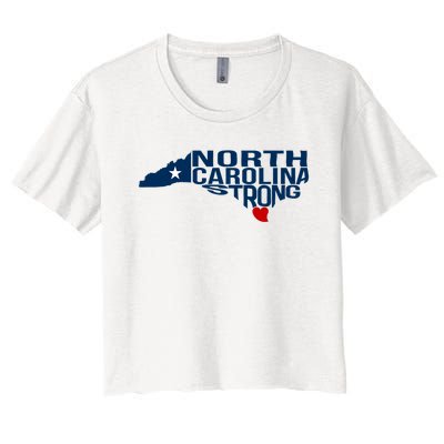 North Carolina Strong With Nc State And Love North Carolina Women's Crop Top Tee