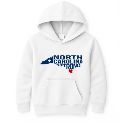 North Carolina Strong With Nc State And Love North Carolina Kids Hoodie