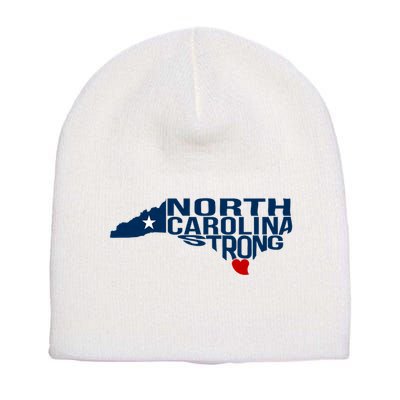 North Carolina Strong With Nc State And Love North Carolina Short Acrylic Beanie