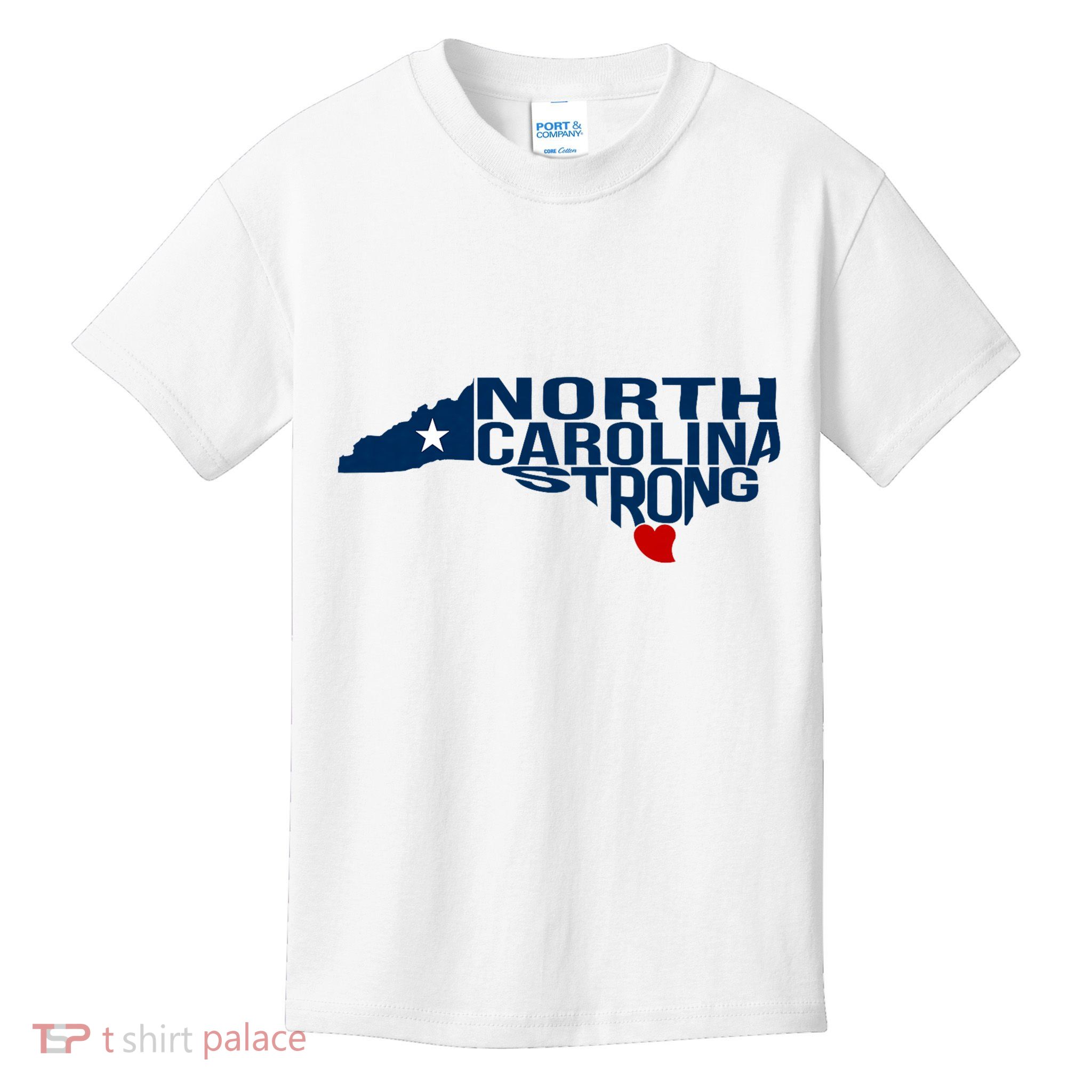 North Carolina Strong With Nc State And Love North Carolina Kids T-Shirt