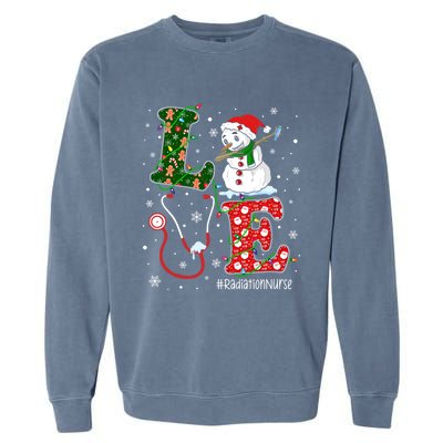 Nursing Christmas Santa Reindeer Love Radiology Nurse Life Cute Gift Garment-Dyed Sweatshirt