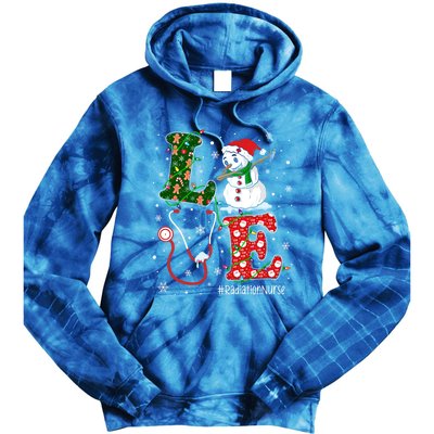 Nursing Christmas Santa Reindeer Love Radiology Nurse Life Cute Gift Tie Dye Hoodie