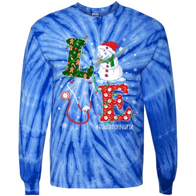 Nursing Christmas Santa Reindeer Love Radiology Nurse Life Cute Gift Tie-Dye Long Sleeve Shirt