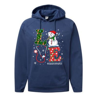 Nursing Christmas Santa Reindeer Love Radiology Nurse Life Cute Gift Performance Fleece Hoodie