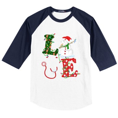 Nursing Christmas Santa Reindeer Love Radiology Nurse Life Cute Gift Baseball Sleeve Shirt