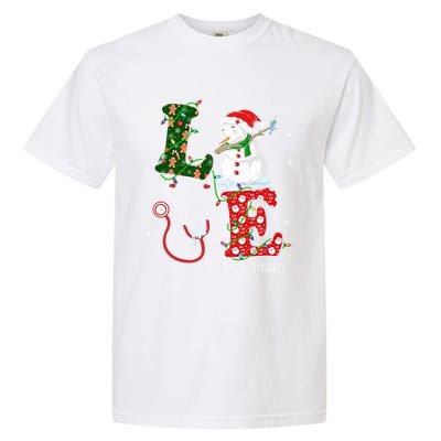 Nursing Christmas Santa Reindeer Love Radiology Nurse Life Cute Gift Garment-Dyed Heavyweight T-Shirt