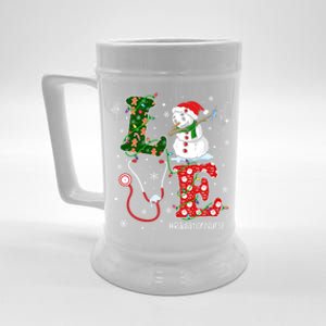 Nursing Christmas Santa Reindeer Love Radiology Nurse Life Cute Gift Beer Stein