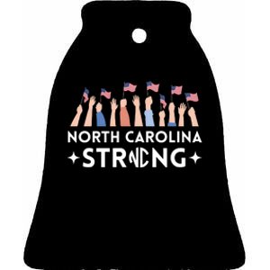 North Carolina Strong Support Nc Flag Ceramic Bell Ornament