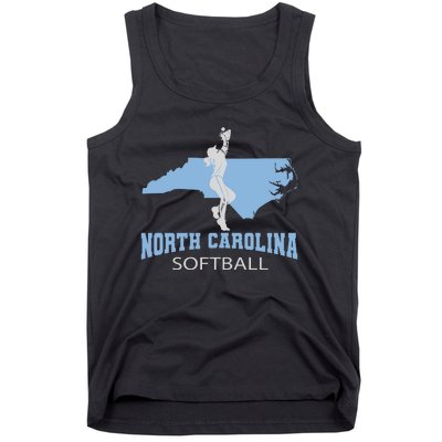 North Carolina Softball Girl The Tarheel State Tank Top