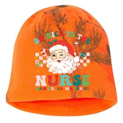 Nurse Christmas Shirts Be Nice To The Nurse Santa Is Watching Kati - Camo Knit Beanie