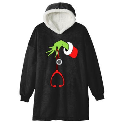 Nurse Christmas Stethoscope Nurses Pajamas PJs Hooded Wearable Blanket