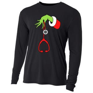 Nurse Christmas Stethoscope Nurses Pajamas PJs Cooling Performance Long Sleeve Crew