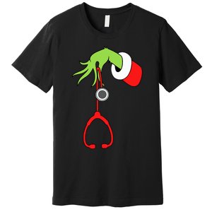 Nurse Christmas Stethoscope Nurses Pajamas PJs Premium T-Shirt