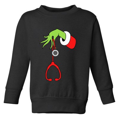 Nurse Christmas Stethoscope Nurses Pajamas PJs Toddler Sweatshirt