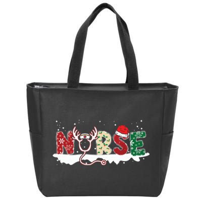 Nurse Christmas Stethoscope Nurses Xmas Pajamas Pjs Family Zip Tote Bag