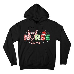 Nurse Christmas Stethoscope Nurses Xmas Scrub Top Women Hoodie