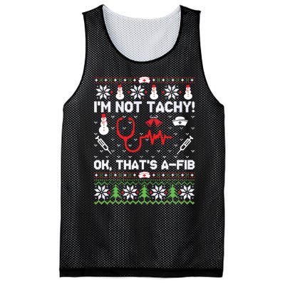 Nurse Christmas Stethoscope Rn Lpn Scrub Xmas Im Not Tachy Mesh Reversible Basketball Jersey Tank