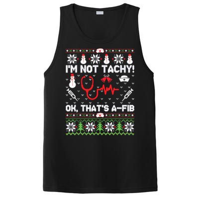 Nurse Christmas Stethoscope Rn Lpn Scrub Xmas Im Not Tachy PosiCharge Competitor Tank