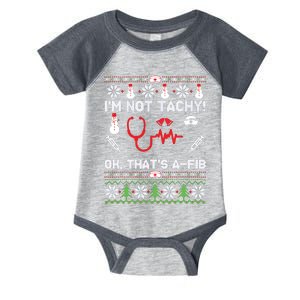 Nurse Christmas Stethoscope Rn Lpn Scrub Xmas Im Not Tachy Infant Baby Jersey Bodysuit