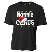 Nonnie Claus Shirt Santa Hat Matching Christmas Lights Family Group Cooling Performance Crew T-Shirt