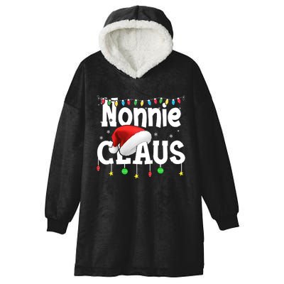 Nonnie Claus Shirt Santa Hat Matching Christmas Lights Family Group Hooded Wearable Blanket