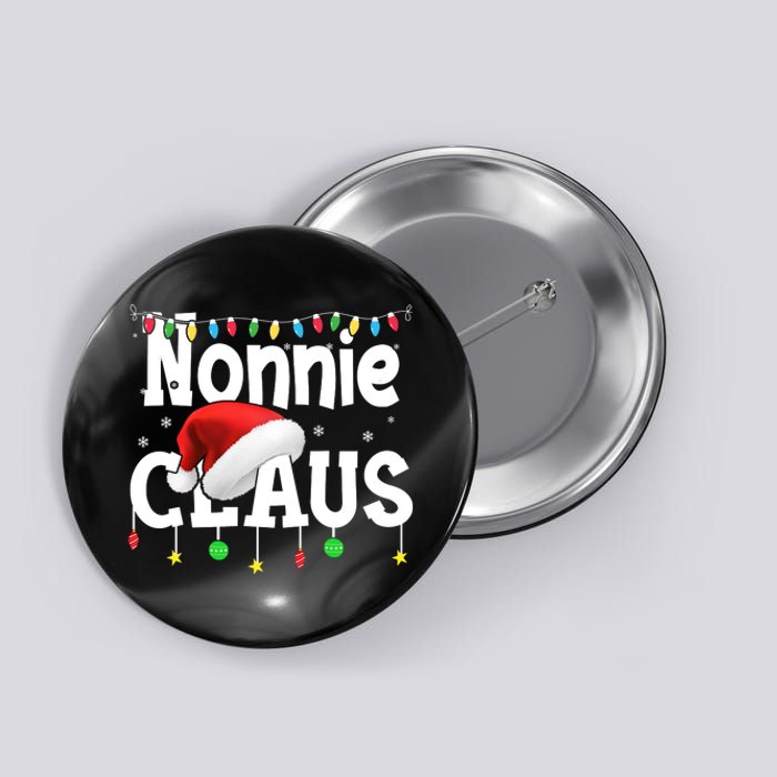 Nonnie Claus Shirt Santa Hat Matching Christmas Lights Family Group Button