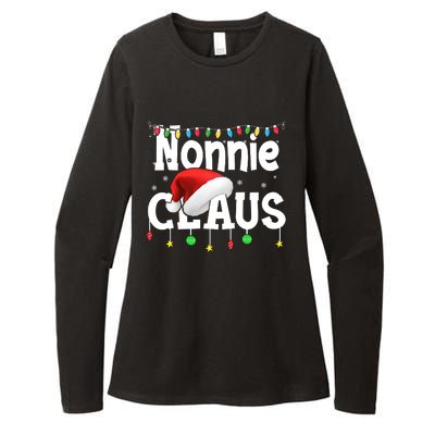 Nonnie Claus Shirt Santa Hat Matching Christmas Lights Family Group Womens CVC Long Sleeve Shirt