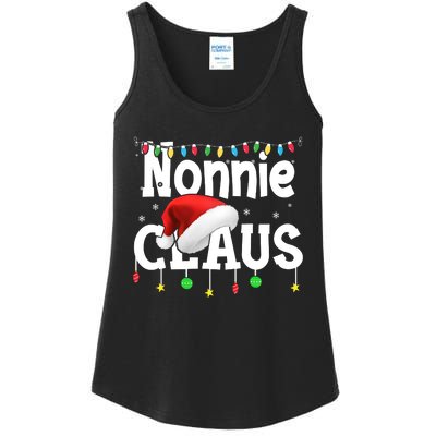 Nonnie Claus Shirt Santa Hat Matching Christmas Lights Family Group Ladies Essential Tank