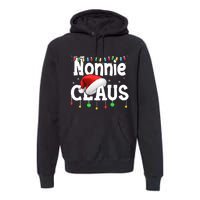 Nonnie Claus Shirt Santa Hat Matching Christmas Lights Family Group Premium Hoodie