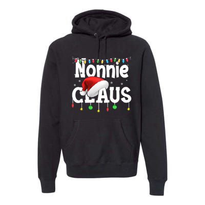 Nonnie Claus Shirt Santa Hat Matching Christmas Lights Family Group Premium Hoodie