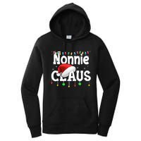 Nonnie Claus Shirt Santa Hat Matching Christmas Lights Family Group Women's Pullover Hoodie