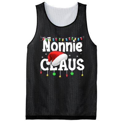 Nonnie Claus Shirt Santa Hat Matching Christmas Lights Family Group Mesh Reversible Basketball Jersey Tank