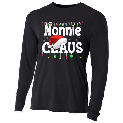 Nonnie Claus Shirt Santa Hat Matching Christmas Lights Family Group Cooling Performance Long Sleeve Crew