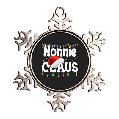 Nonnie Claus Shirt Santa Hat Matching Christmas Lights Family Group Metallic Star Ornament