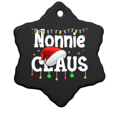 Nonnie Claus Shirt Santa Hat Matching Christmas Lights Family Group Ceramic Star Ornament