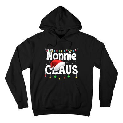 Nonnie Claus Shirt Santa Hat Matching Christmas Lights Family Group Tall Hoodie