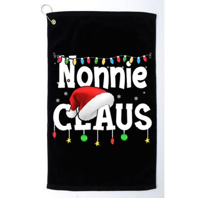 Nonnie Claus Shirt Santa Hat Matching Christmas Lights Family Group Platinum Collection Golf Towel