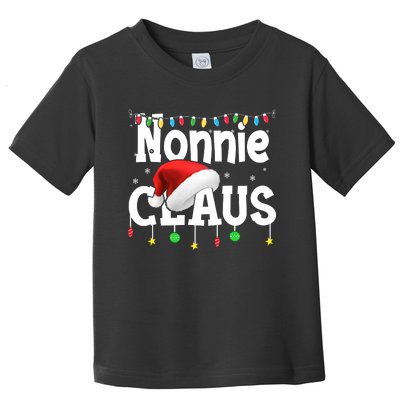 Nonnie Claus Shirt Santa Hat Matching Christmas Lights Family Group Toddler T-Shirt