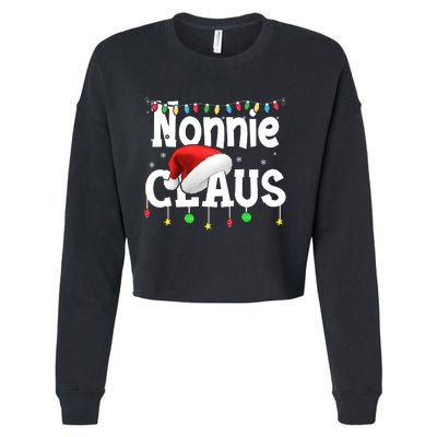 Nonnie Claus Shirt Santa Hat Matching Christmas Lights Family Group Cropped Pullover Crew