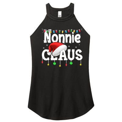 Nonnie Claus Shirt Santa Hat Matching Christmas Lights Family Group Women's Perfect Tri Rocker Tank