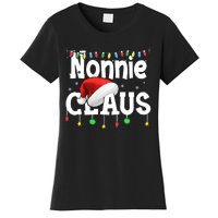 Nonnie Claus Shirt Santa Hat Matching Christmas Lights Family Group Women's T-Shirt