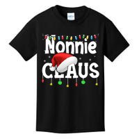 Nonnie Claus Shirt Santa Hat Matching Christmas Lights Family Group Kids T-Shirt