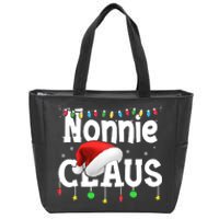 Nonnie Claus Shirt Santa Hat Matching Christmas Lights Family Group Zip Tote Bag