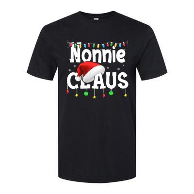 Nonnie Claus Shirt Santa Hat Matching Christmas Lights Family Group Softstyle CVC T-Shirt